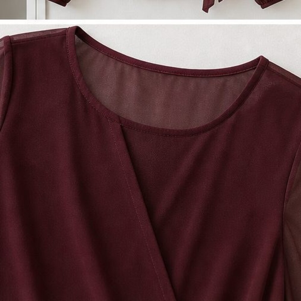 Burgundy Tunic Blouse - Picture 4 of 6